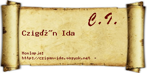 Czigán Ida névjegykártya